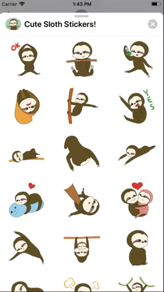 Cute Sloth Stickers ! スクリーンショット