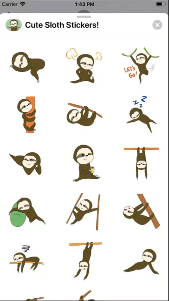 Cute Sloth Stickers ! スクリーンショット
