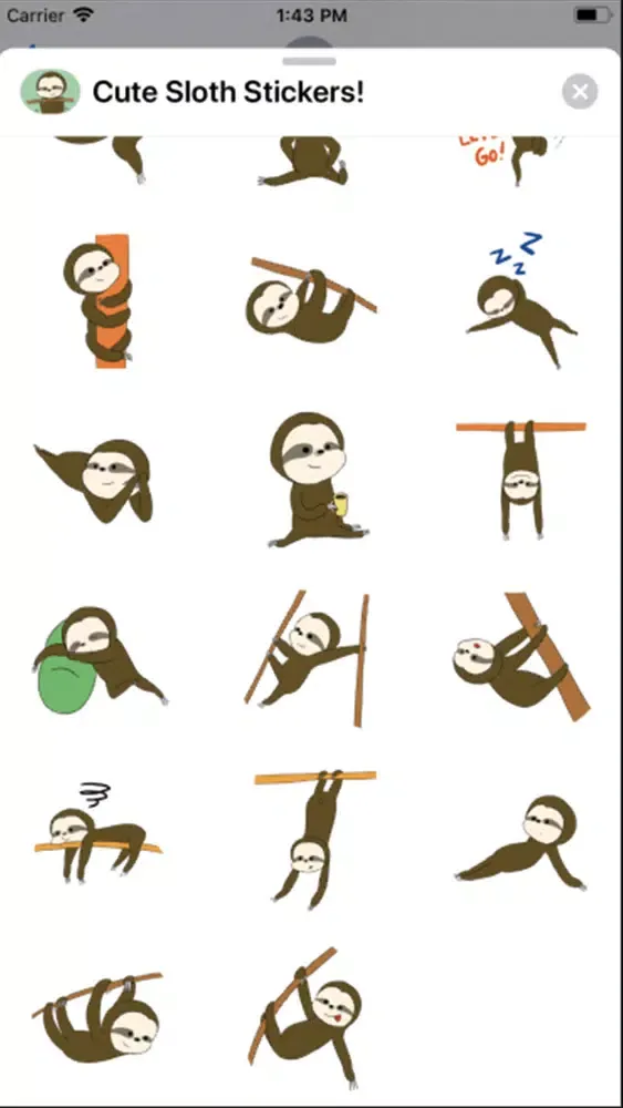 Cute Sloth Stickers ! スクリーンショット