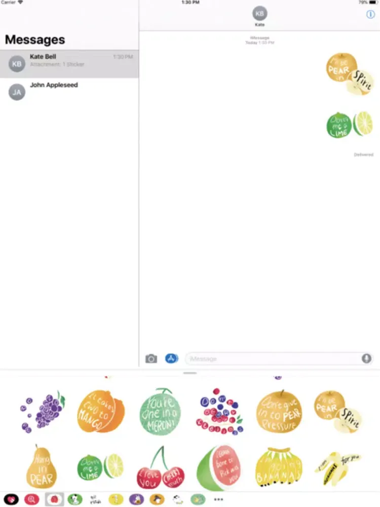 ภาพหน้าจอของ Fruits Pun Stickers iPad 
