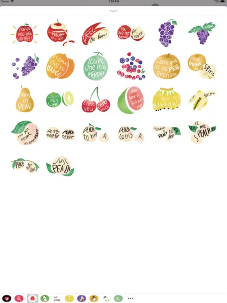 ภาพหน้าจอของ Fruits Pun Stickers iPad 