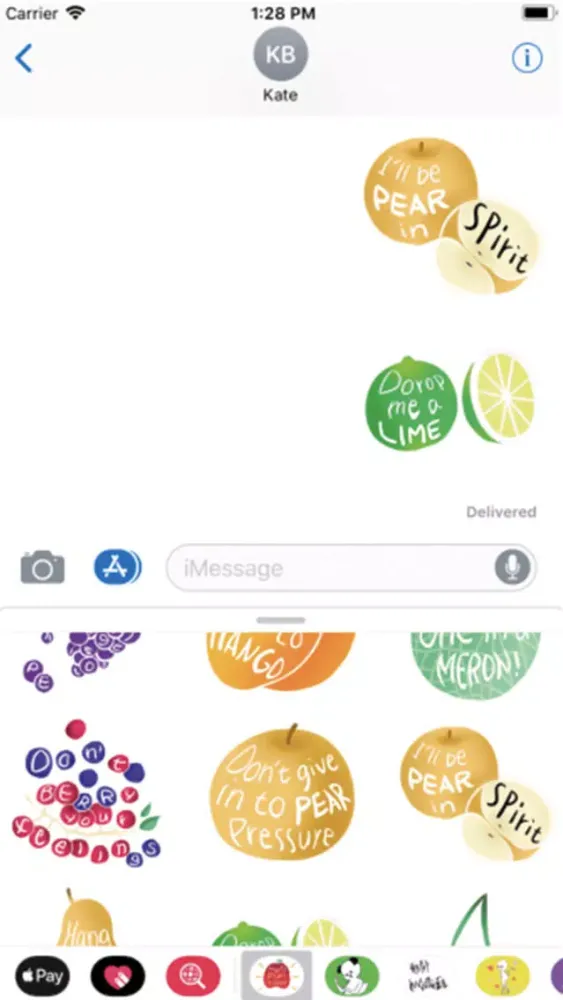 ภาพหน้าจอของ Fruits Pun Stickers