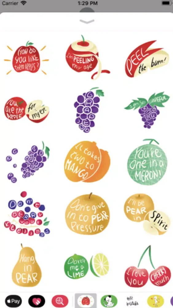 ภาพหน้าจอของ Fruits Pun Stickers