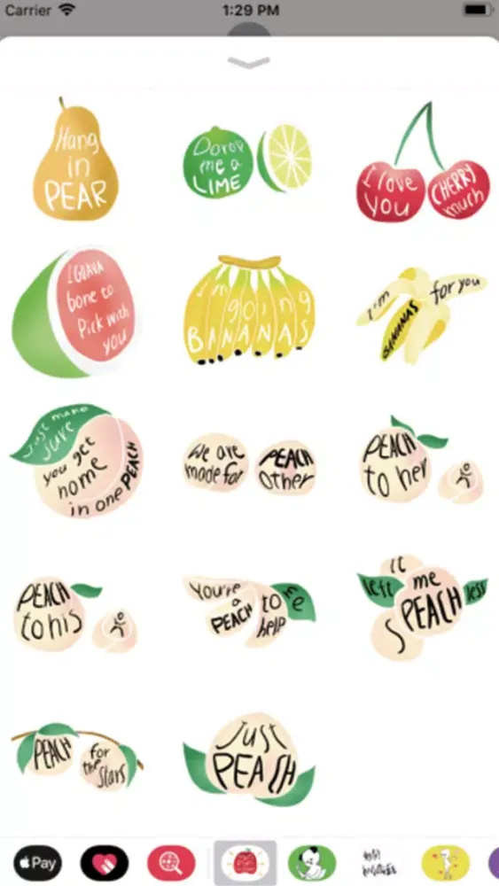 ภาพหน้าจอของ Fruits Pun Stickers