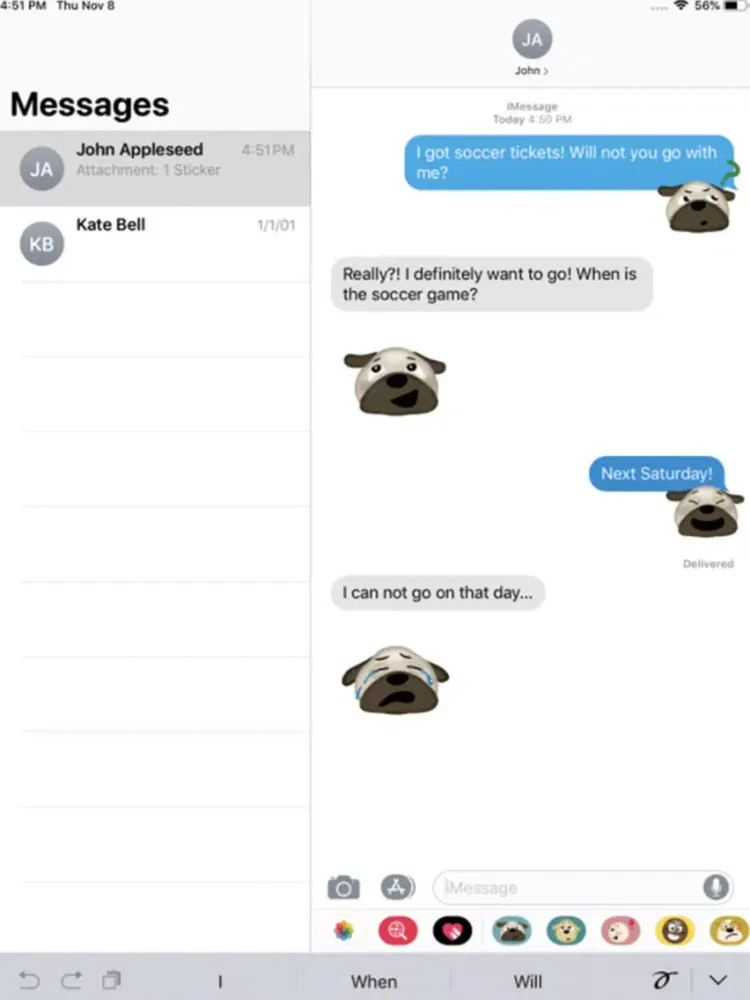 Pug Emoji Stickers ! iPad  Screenshots