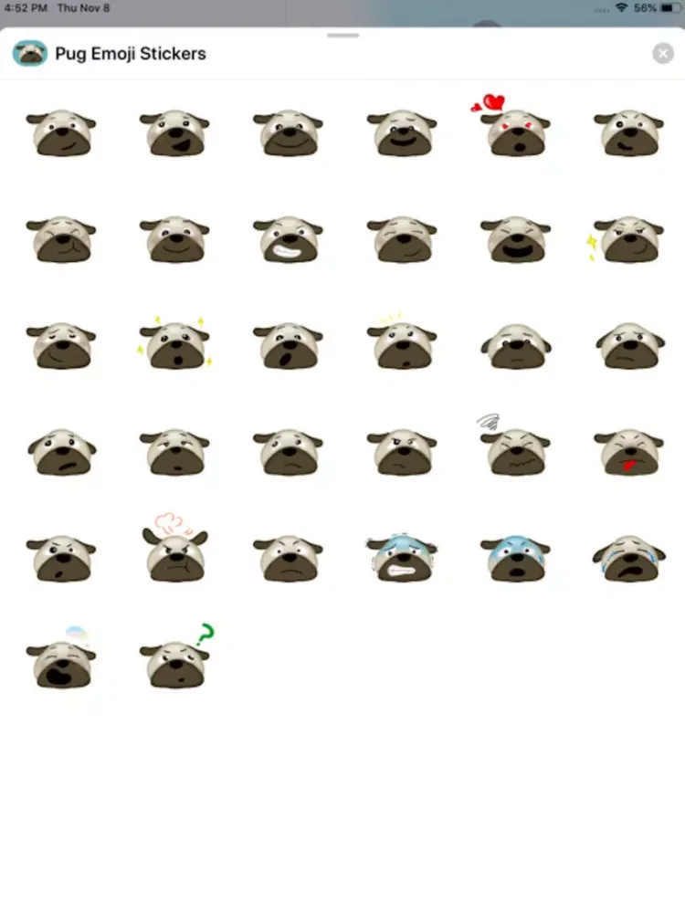 Pug Emoji Stickers ! iPad  Screenshots