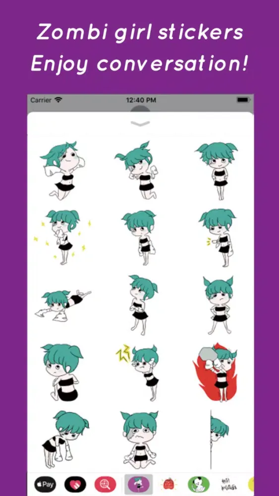 Tangkapan layar Zombie girl stickers