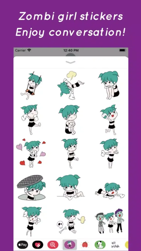 Tangkapan layar Zombie girl stickers