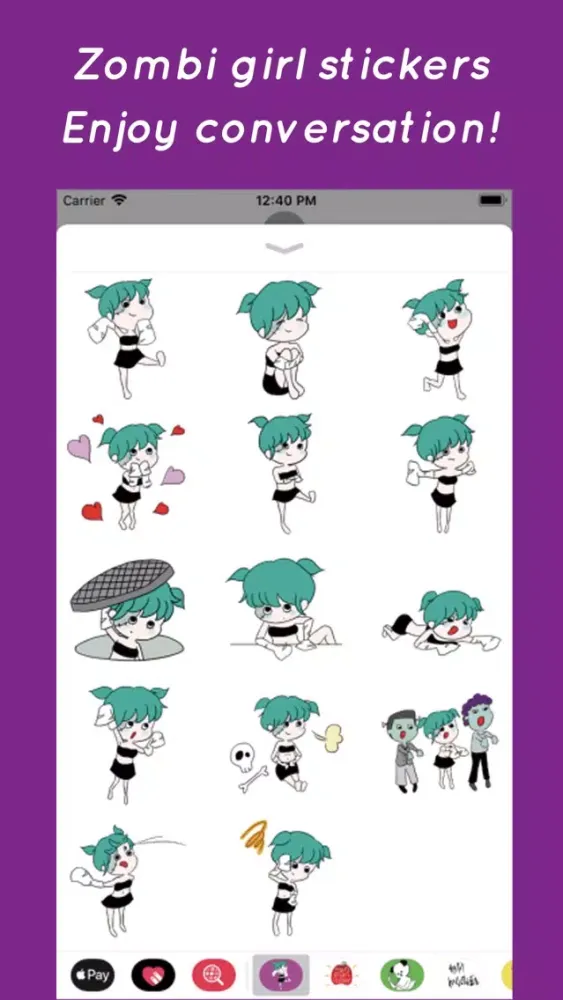 Tangkapan layar Zombie girl stickers