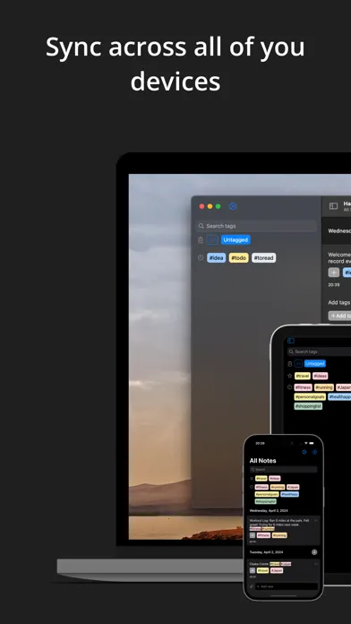 Ảnh chụp màn hình của HashTagNotes: message yourself