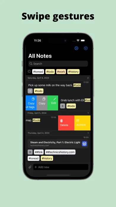 Ảnh chụp màn hình của HashTagNotes: message yourself
