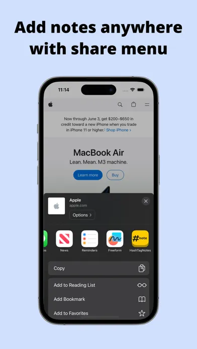 Ảnh chụp màn hình của HashTagNotes: message yourself