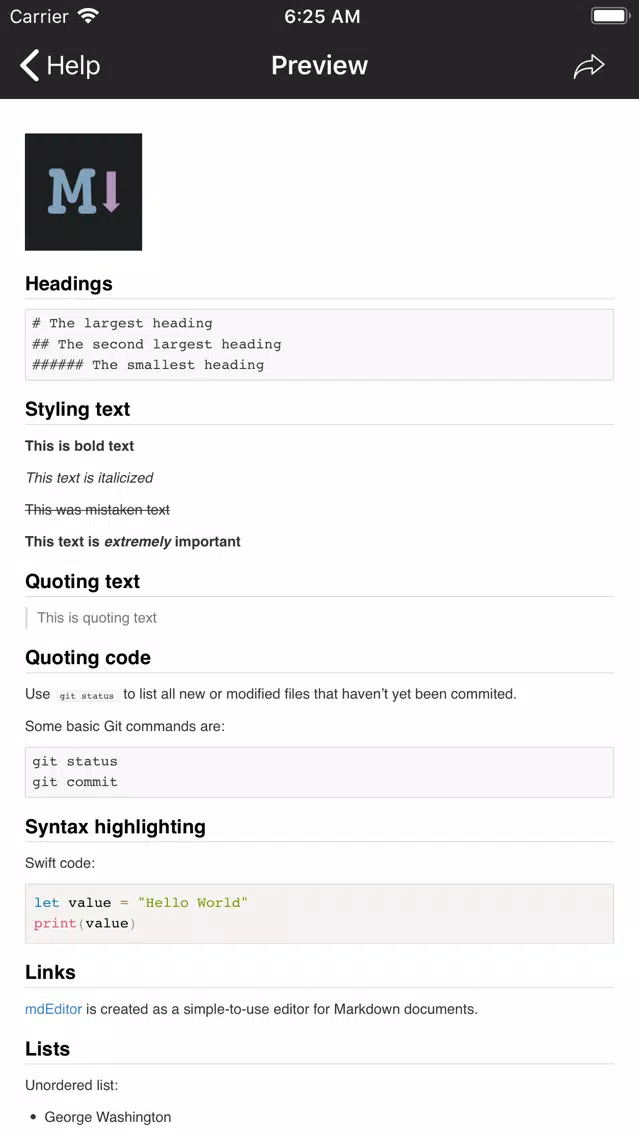 mdEditor - Markdown Editor 스크린샷