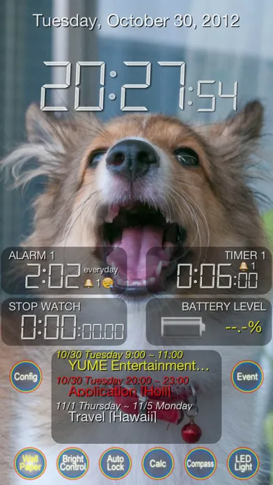Capturas de tela do ecoClock