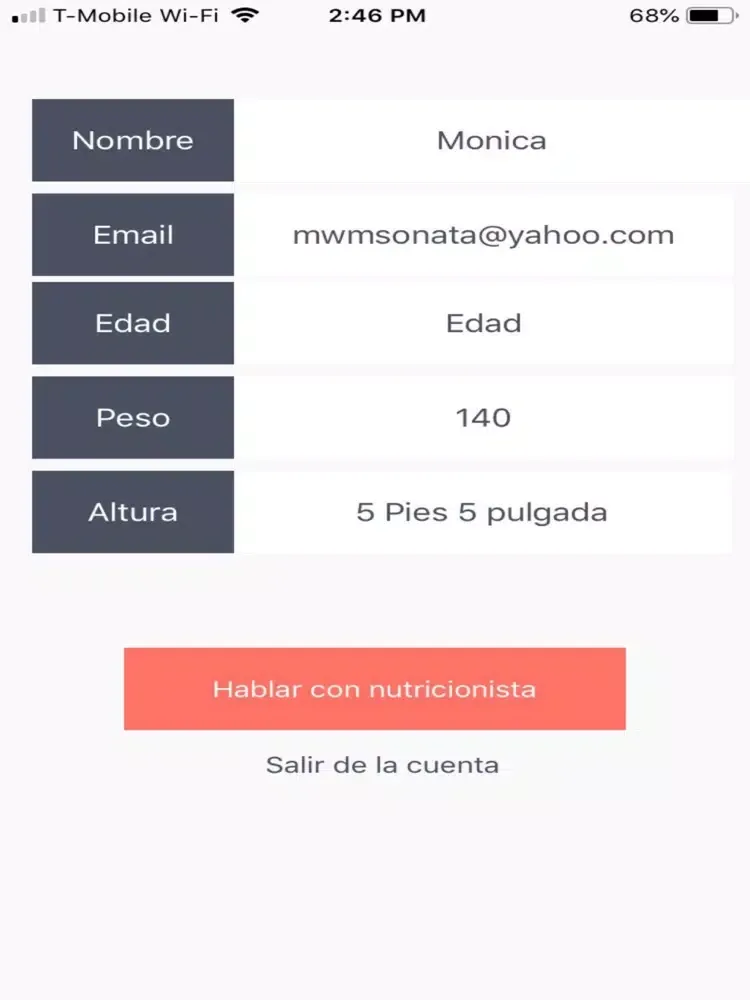 NutriPana iPad  Screenshots