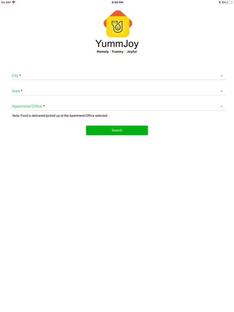 YummJoy Food Order & Delivery iPad  Ekran Görüntüleri