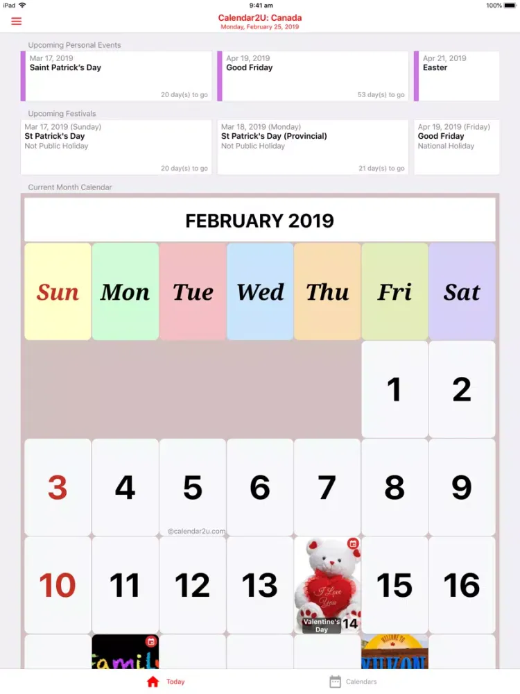 Capturas de pantalla de Canada Calendar 2020 iPad 