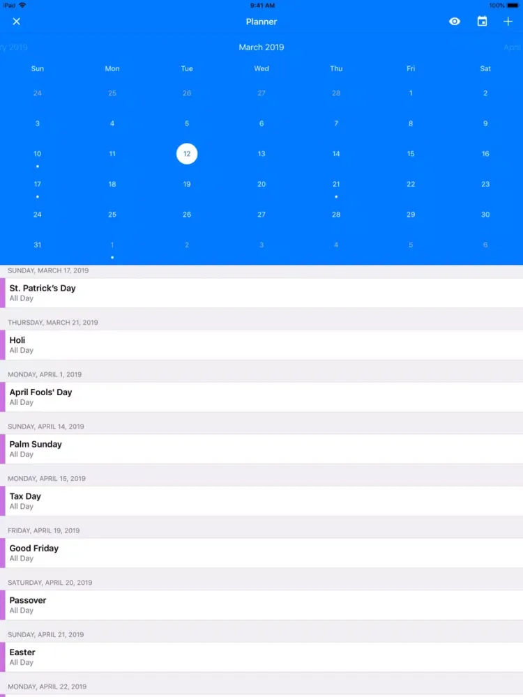 تصاویر Florida Calendar 2019-2020 iPad 