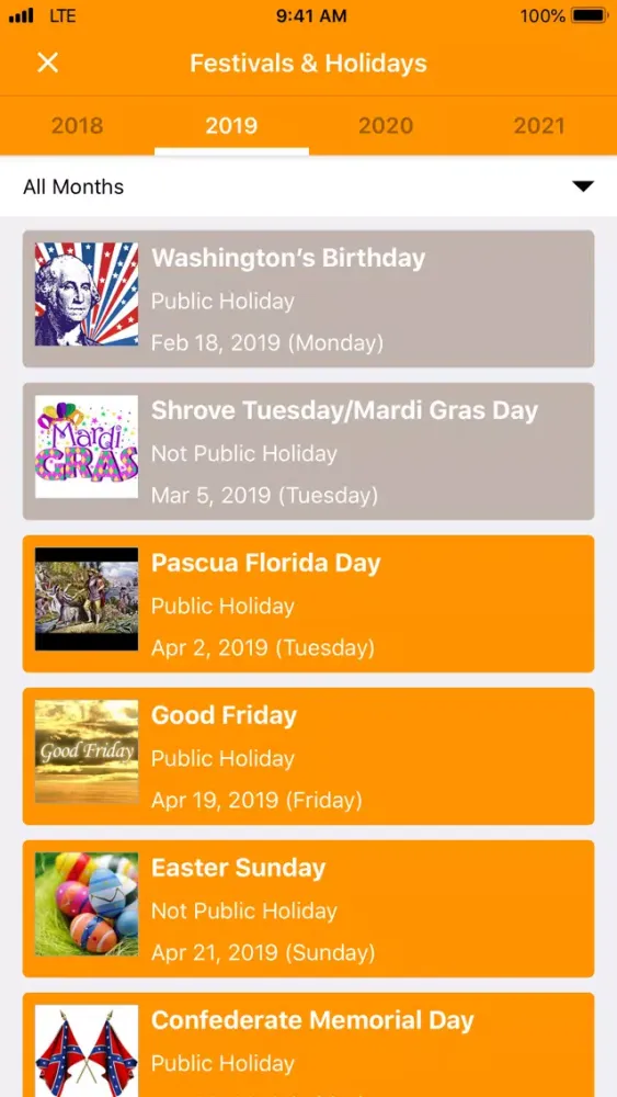 تصاویر Florida Calendar 2019-2020