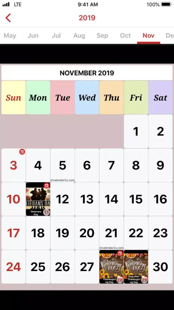 تصاویر Florida Calendar 2019-2020