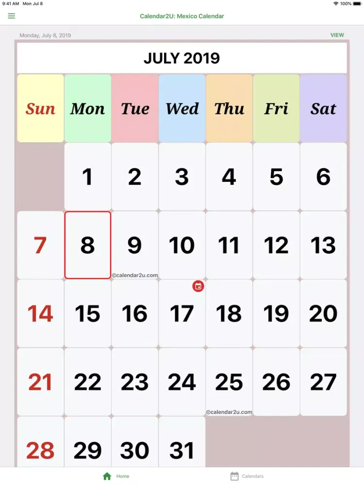 Mexico Calendar 2020 - 2021 iPad  Screenshots