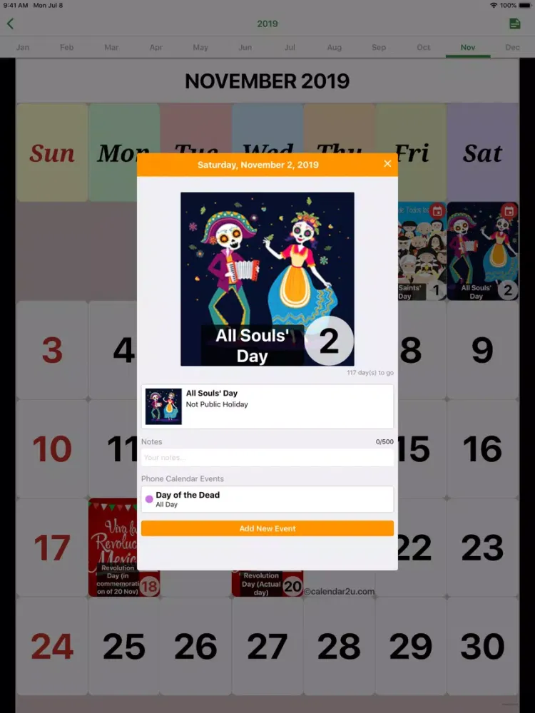 Mexico Calendar 2020 - 2021 iPad  Screenshots