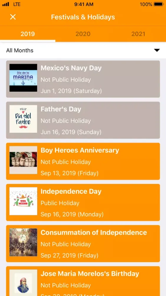 Mexico Calendar 2020 - 2021 Screenshots