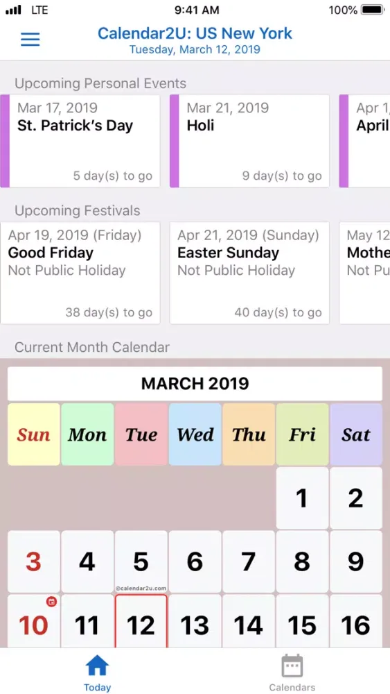 Скриншоты New York Calendar 2020-2021