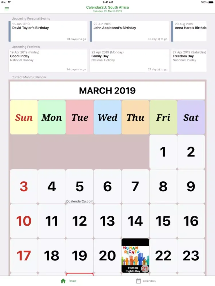 صور S.Africa Calendar 2020 - 2021 iPad 