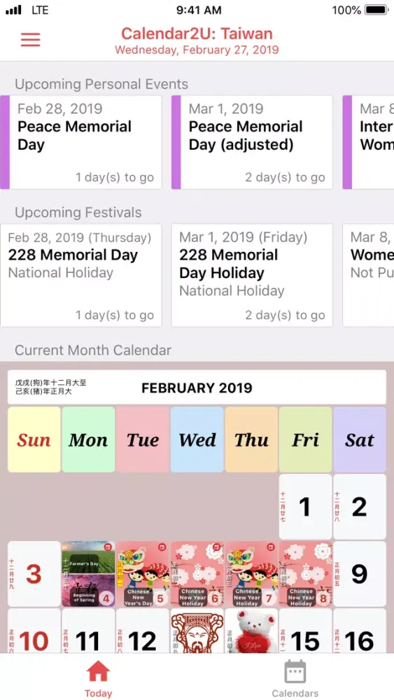 Ảnh chụp màn hình của Taiwan Calendar 2020 - 2021