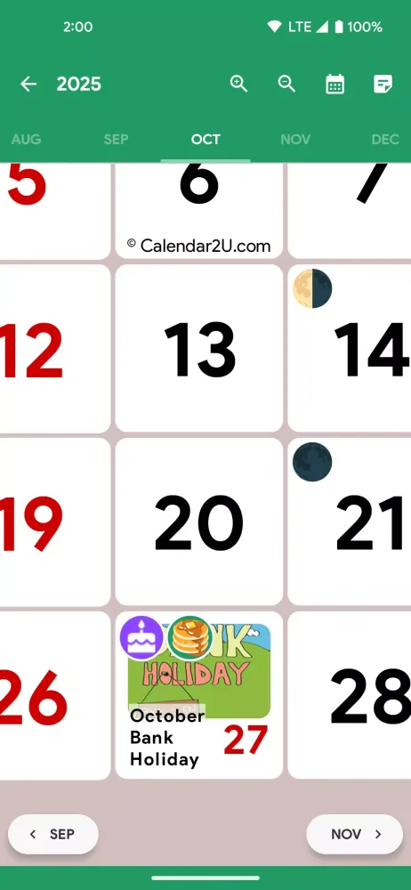 Ireland Calendar Screenshots