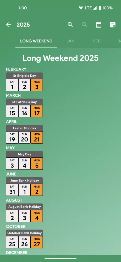Ireland Calendar Screenshots