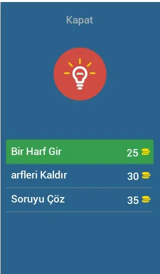 Capturas de tela do Söz Bilgi Yarışması