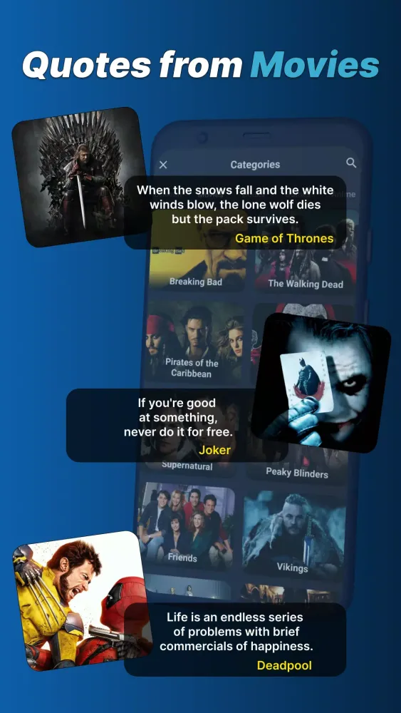 Motivation: Daily Quotes Screenshots