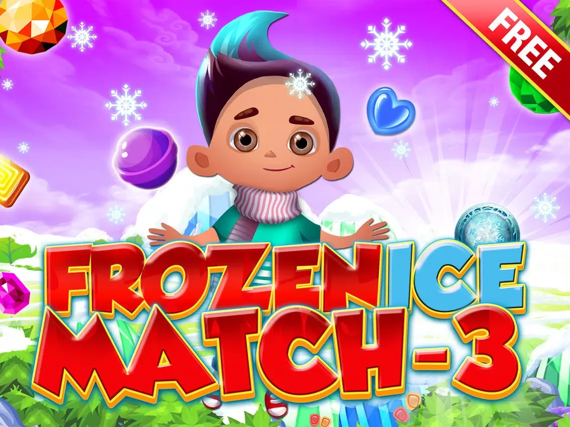 Freezin Ice Match-3 - fun candy puzzle game for jewel mania'cs free iPad 应用截图