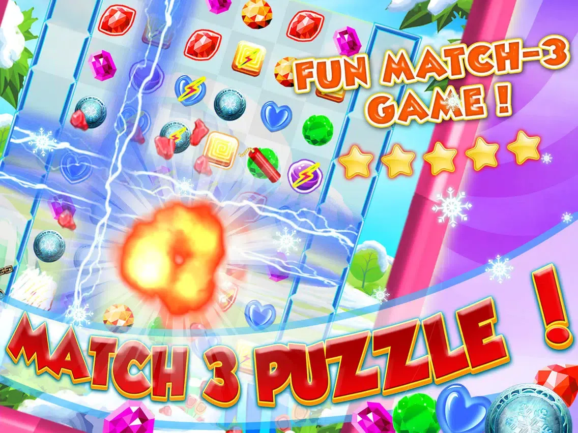 Freezin Ice Match-3 - fun candy puzzle game for jewel mania'cs free iPad 应用截图