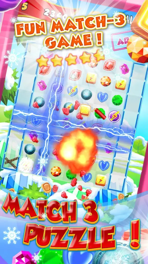 Freezin Ice Match-3 - fun candy puzzle game for jewel mania'cs free应用截图
