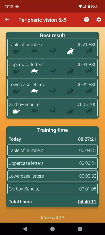 Captures d'écran de Schulte Tables - Speed Reading