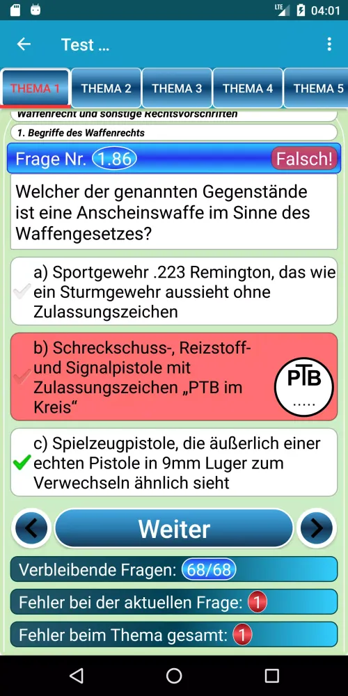 Скриншоты Waffensachkundeprüfung nach §7