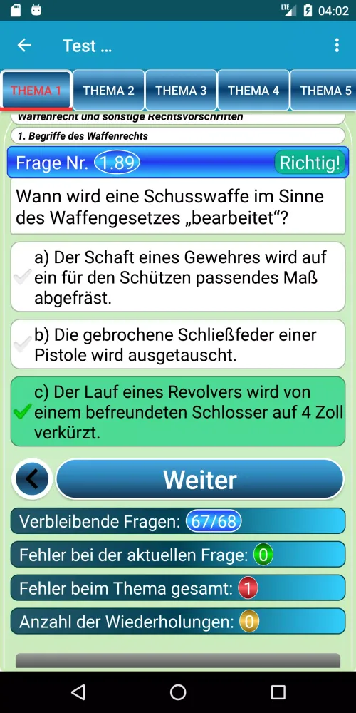 Скриншоты Waffensachkundeprüfung nach §7