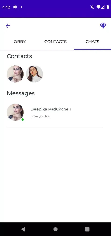 ภาพหน้าจอของ Deepika Padukone Video Call