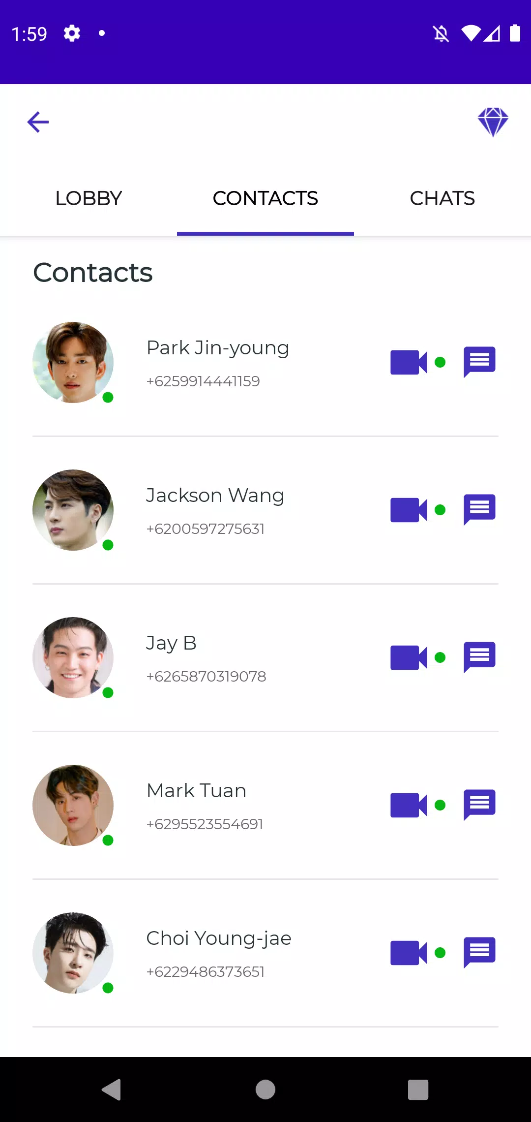 GOT7 Fake Video Chat & Call Screenshots