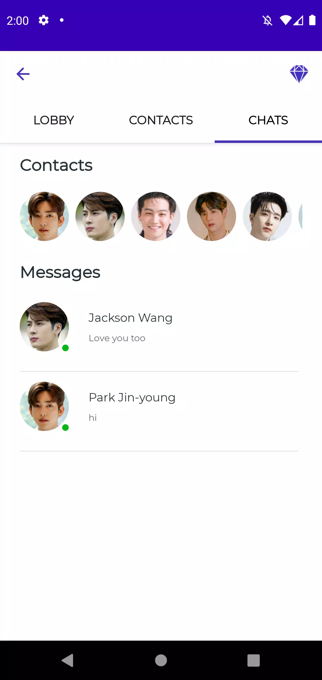 GOT7 Fake Video Chat & Call Screenshots