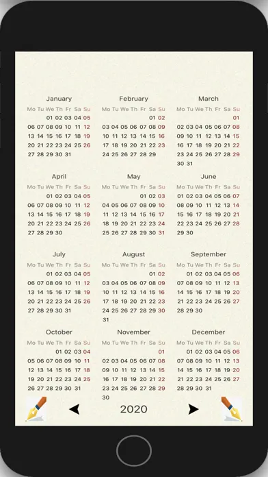 Capturas de tela do My Calendar&Note