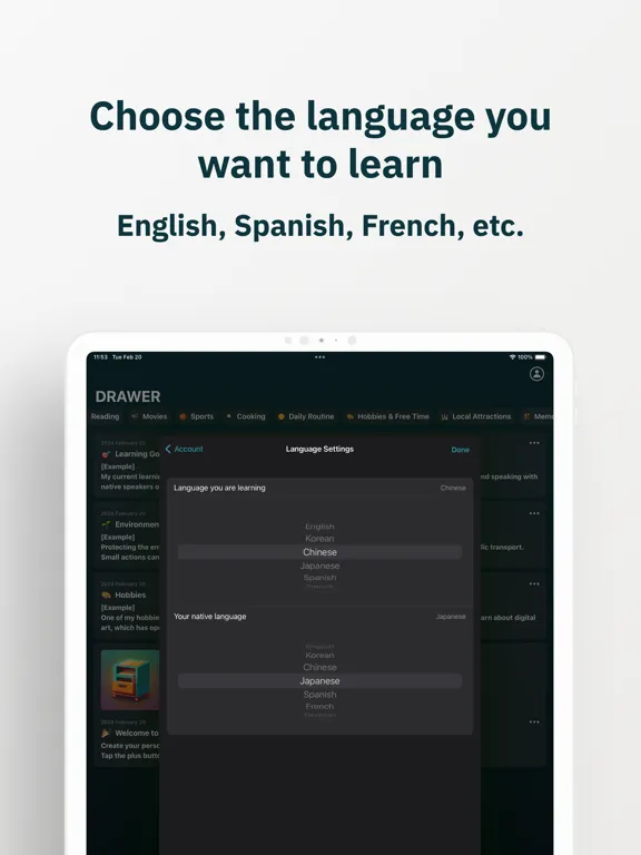 Screenshot di DRAWER | Note for Lang Learner iPad 