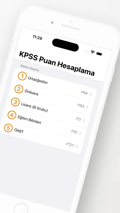 Tangkapan layar KPSS - Puan Hesaplama