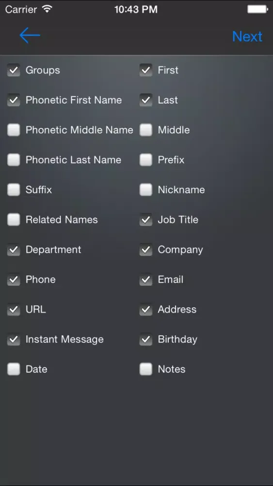 Contacts to Excel 스크린샷