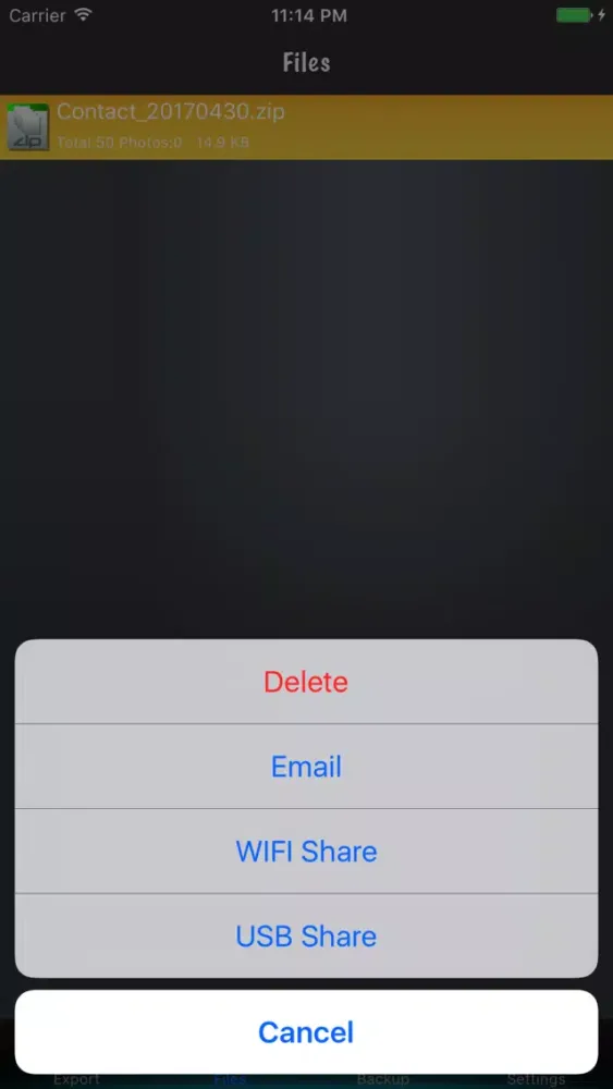 Contacts to Excel Lite スクリーンショット