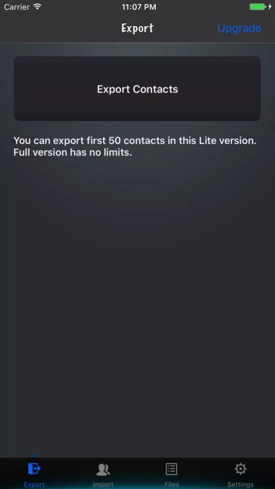 Tangkapan skrin Export My Contacts Lite