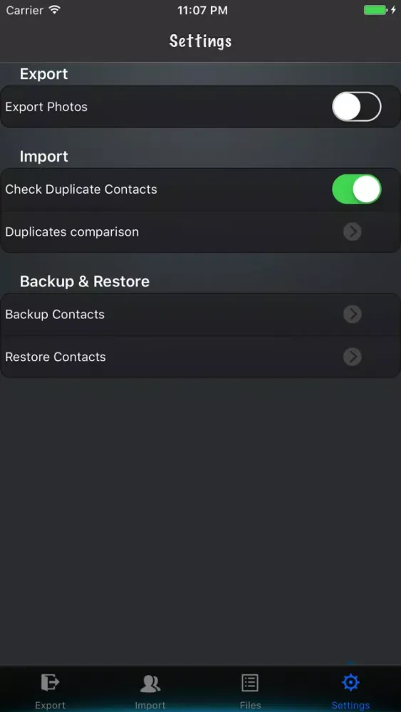 Tangkapan skrin Export My Contacts Lite